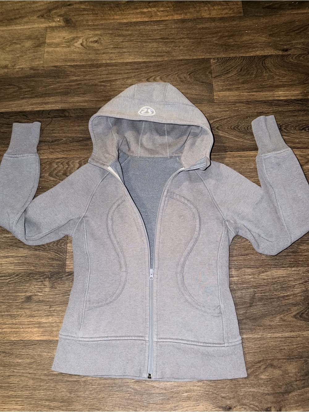 Lululemon Limited Edition Gray Sparkle 2011 Full Zip Hoodie Scuba Jacket Size 6